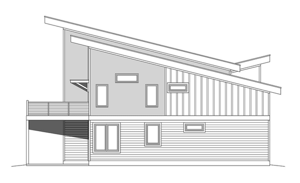 Left Elevation for House Plan #695892