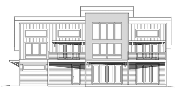 Rear Elevation for House Plan #695892