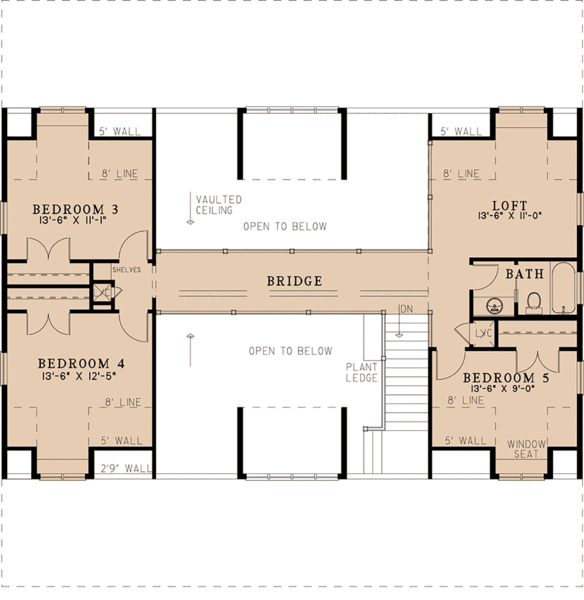 Second Floor Plan for House Plan #311672