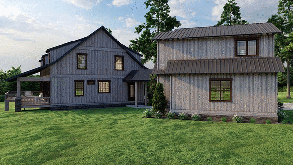 Left Elevation for House Plan #311672