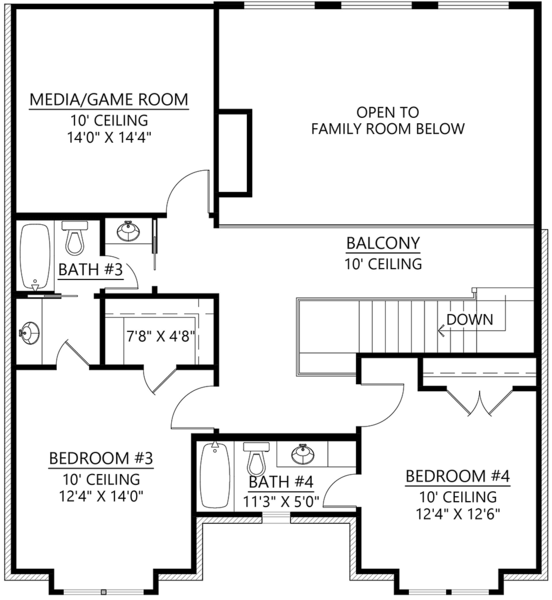Second Floor Plan for House Plan #906793