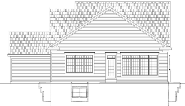Rear Elevation for House Plan #156612