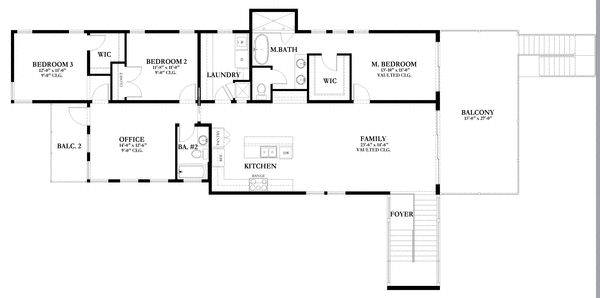 Second Floor Plan for House Plan #821181