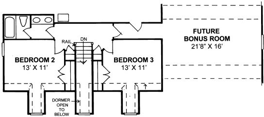 Second Floor Plan for House Plan #243804