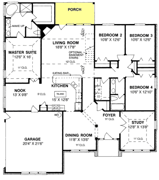 Main Floor Plan for House Plan #240522