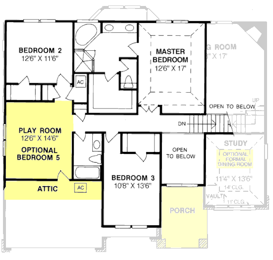 Second Floor Plan for House Plan #247942