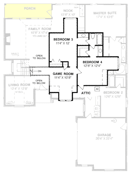 Second Floor Plan for House Plan #247382
