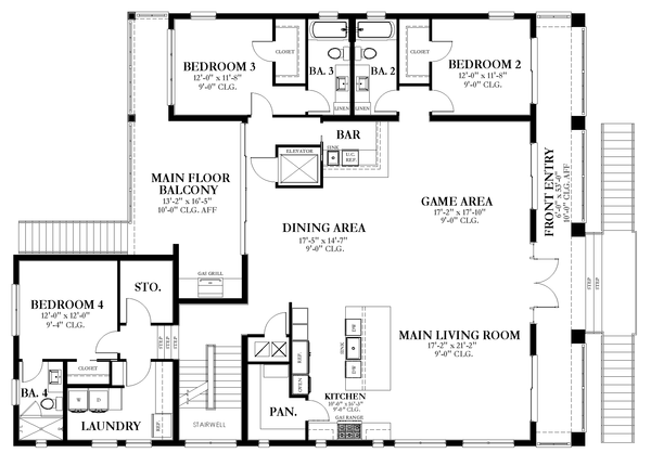 Main Floor Plan for House Plan #826084