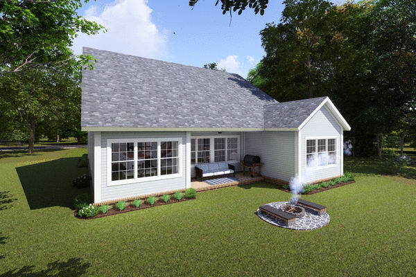Rear Elevation for House Plan #249242
