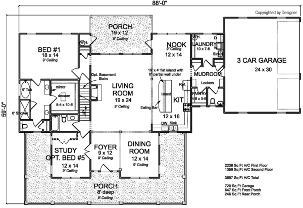 Main Floor Plan for House Plan #247953