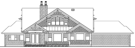 Rear Elevation for House Plan #335182