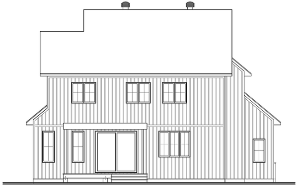 Rear Elevation for House Plan #145163