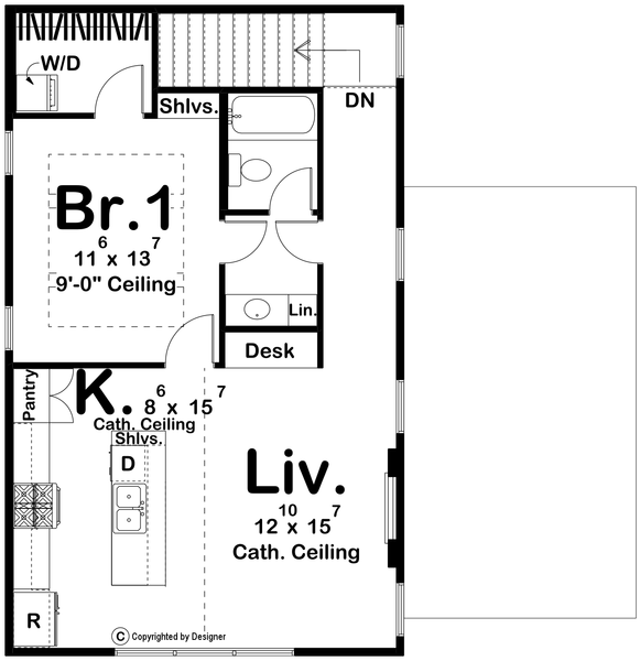 Second Floor Plan for House Plan #702190