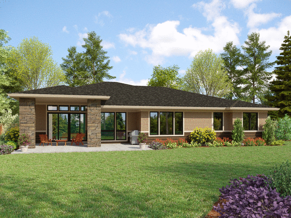Rear Elevation for House Plan #320962