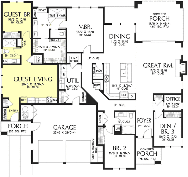 Main Floor Plan for House Plan #320962