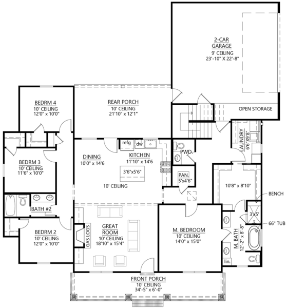 Main Floor Plan for House Plan #905891
