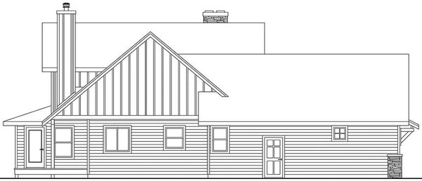 Left Elevation for House Plan #349012