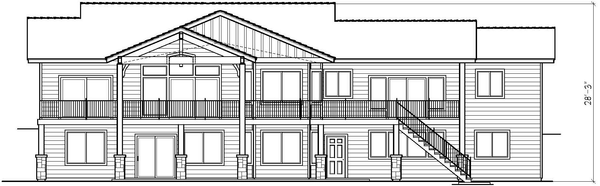 Rear Elevation for House Plan #803991