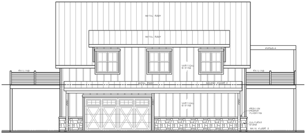 Rear Elevation for House Plan #155651