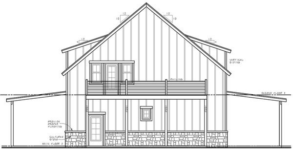 Right Elevation for House Plan #155651