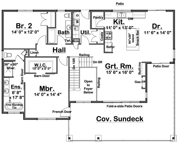 Main Floor Plan for House Plan #203119