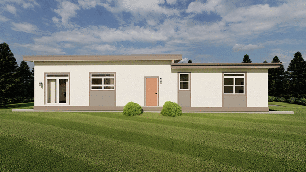 Rear Elevation for House Plan #203119