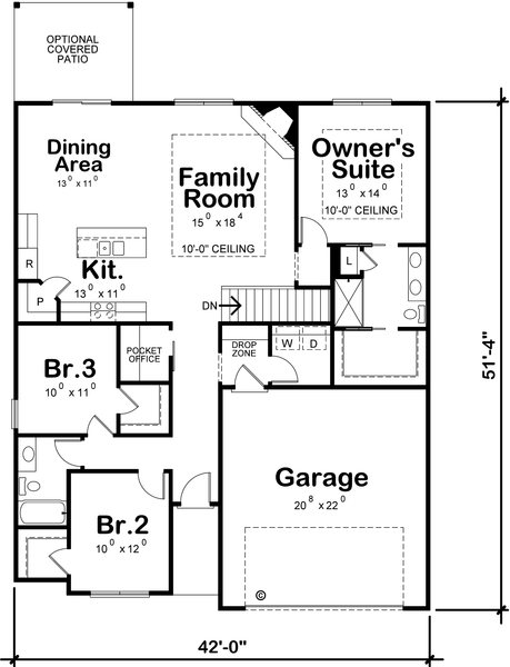 Main Floor Plan for House Plan #154061