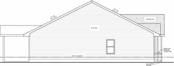 Left Elevation for House Plan #154061