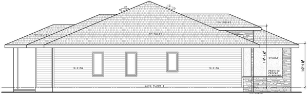 Left Elevation for House Plan #156712