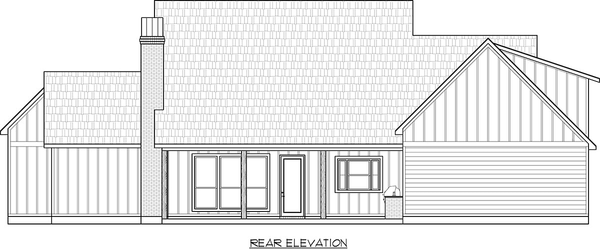 Rear Elevation for House Plan #902922