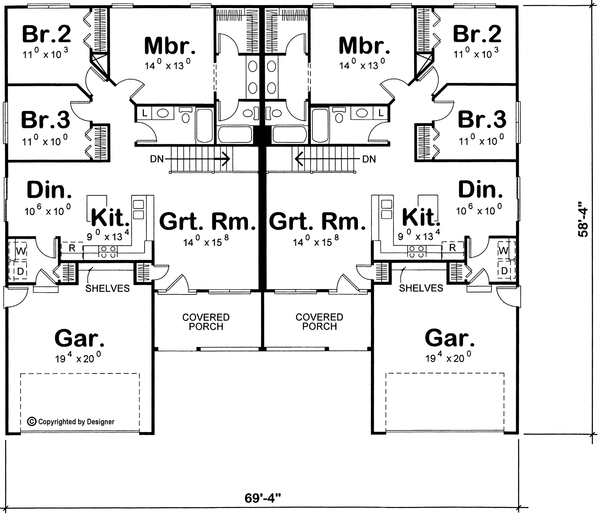 Main Floor Plan for House Plan #152262