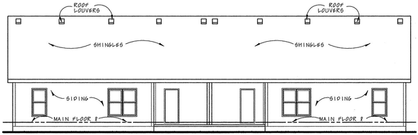 Rear Elevation for House Plan #150932