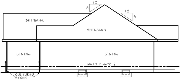 Right Elevation for House Plan #153731