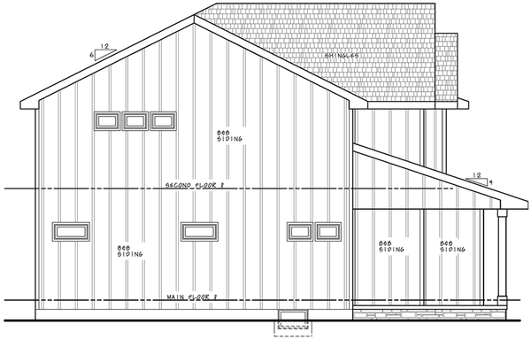 Left Elevation for House Plan #154132