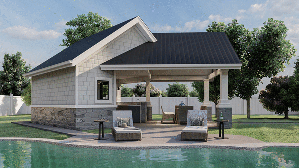 Left Elevation for House Plan #705030