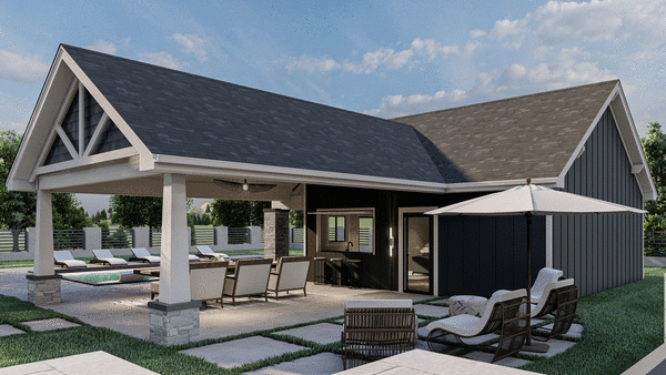 Rear Elevation for House Plan #706750