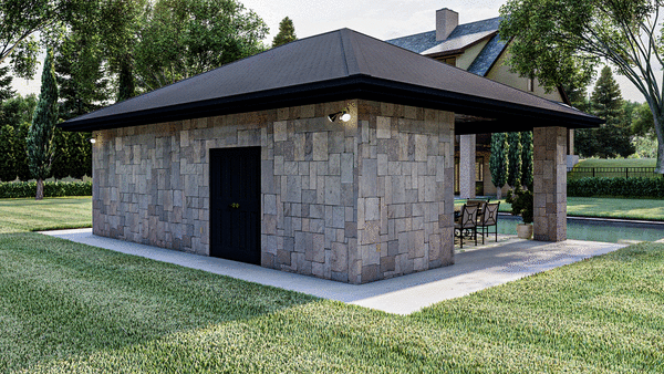 Rear Elevation for House Plan #702810
