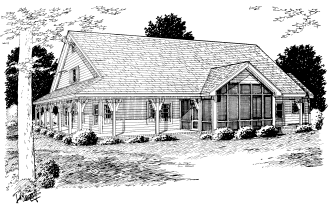 Rear Elevation for House Plan #245314