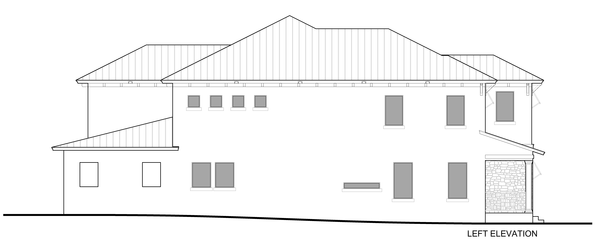 Left Elevation for House Plan #829834