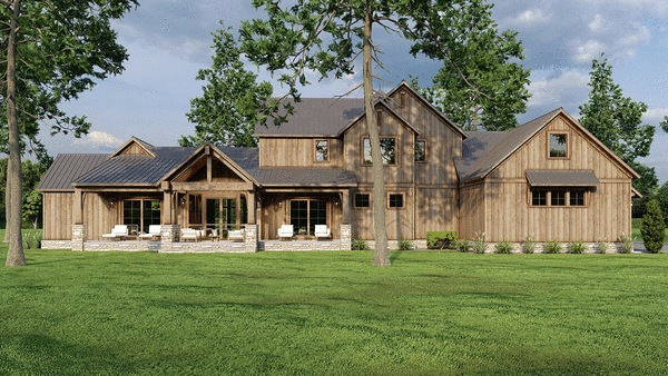 Rear Elevation for House Plan #313273