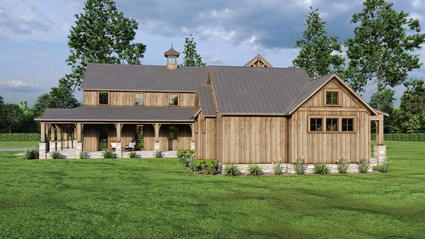 Left Elevation for House Plan #313273