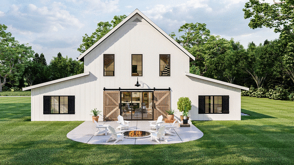 Rear Elevation for House Plan #703391