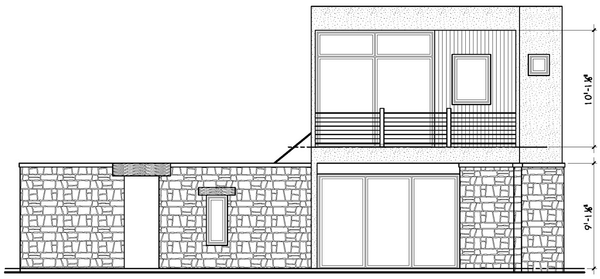 Rear Elevation for House Plan #152005