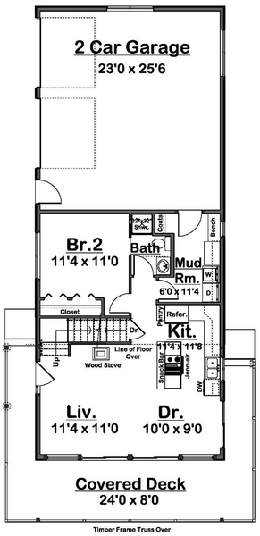 Main Floor Plan for House Plan #203045