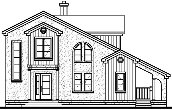 Rear Elevation for House Plan #144392