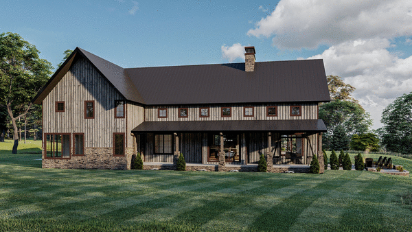 Rear Elevation for House Plan #701733
