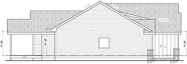 Left Elevation for House Plan #156381