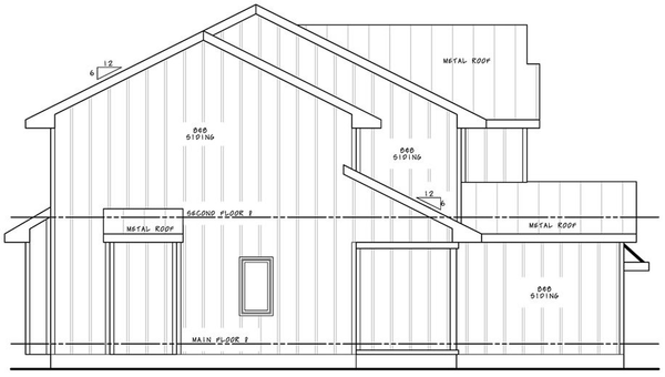 Left Elevation for House Plan #156382