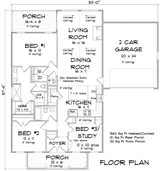 Main Floor Plan for House Plan #246651