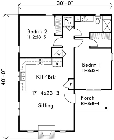 Main Floor Plan for House Plan #412890
